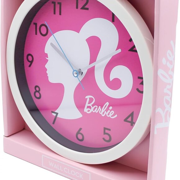 NEW IOB Barble Wall Clock 10 inches Pink & White - Picture 3 of 3